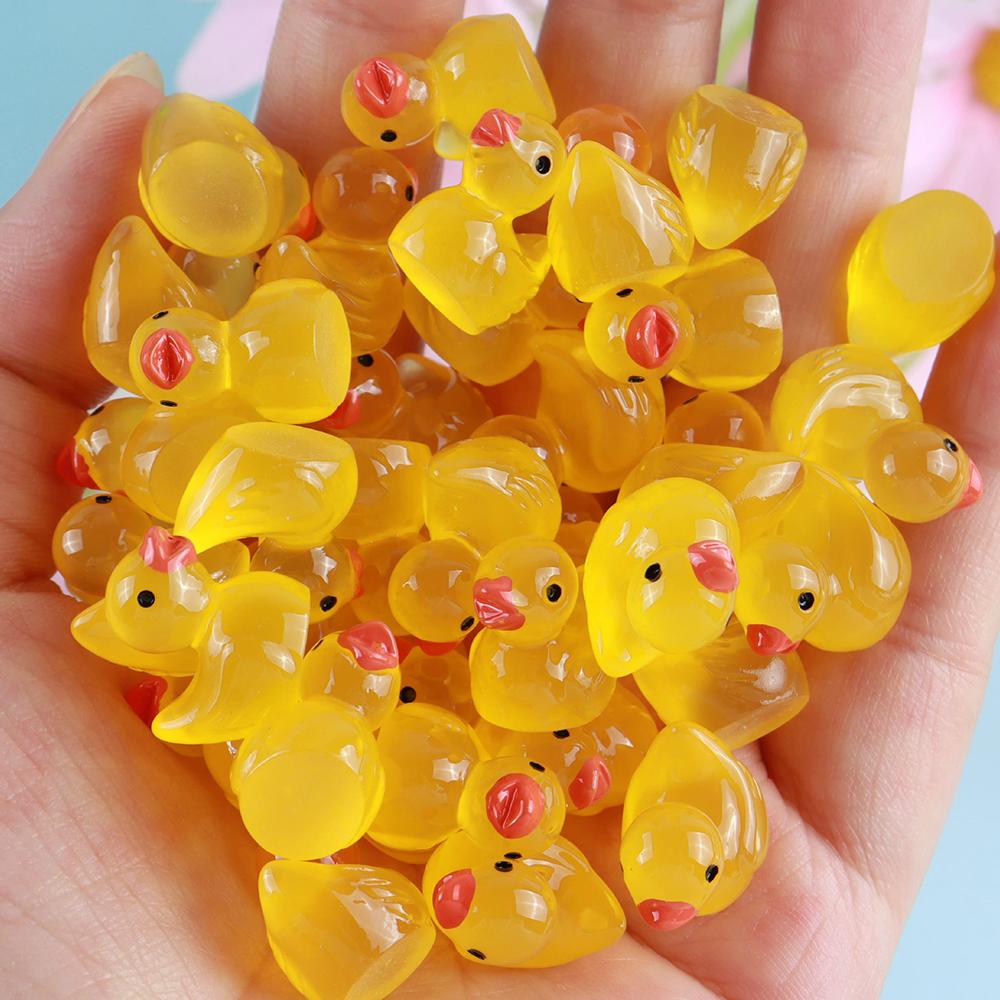 100PCS Micro Landscape Mini Duck Resin Duck Ornament Used For Doll House Decoration Office Stress Relief Toys