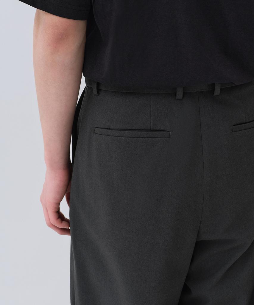 MUSINSA STANDARD Extra Wide Two-Tuck Hidden Elastic Waist Slacks [Gray]