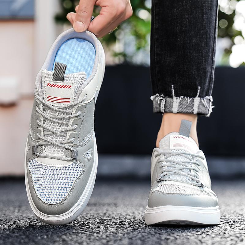 Men’s Sports Shoes Summer Backless Clogs Mules Casual Slippers Sneakers Students Sandals Over Sized