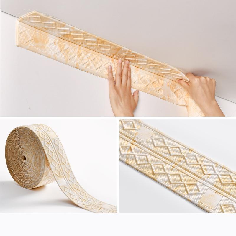 1pc 2.3m/9.2m DIY Waterproof Ceiling Decorative Strip Self Adhesive Wall Trim Line Wall Border Home Decoration Wall Stickers