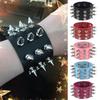 80s White Punk PU Leather Bracelet Bangle Goth Cuff Bracelet Gothic Rivet Buckle Wristband for Men Women Jewelry 2025
