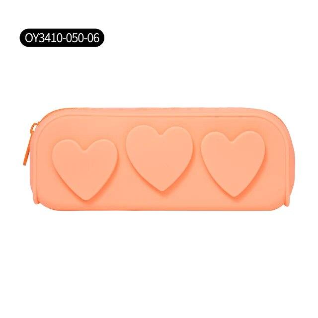 Sacchetti Zip in Silicone Riutilizzabili a Forma di Cuore Sacchetto in Silicone Borsa Cosmetica Portatile Astuccio per Pennelli da Trucco per Donne