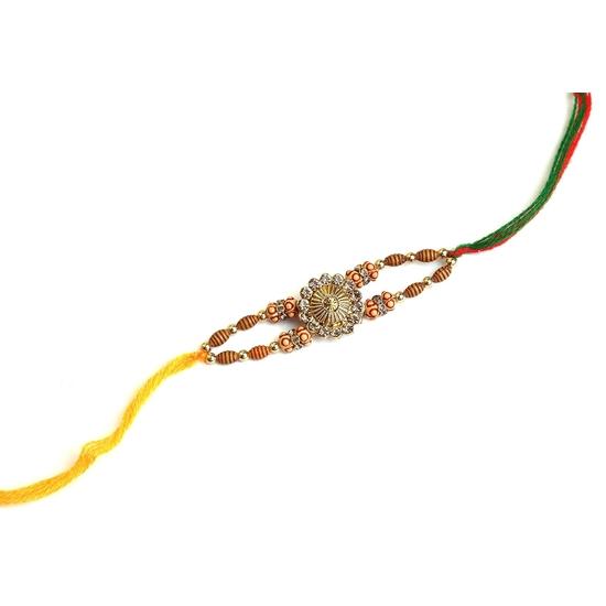 WildHorn Rakhi Gift Hamper for Brother - Classic Men's Combo/Gift Set of Leather Wallet, Keyring and Rakhi for Brother (Brown)