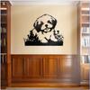Heavy Duty Black Metal Wall Art Laser Cut Modern Dog Design for Living Room Bedroom Office Decor