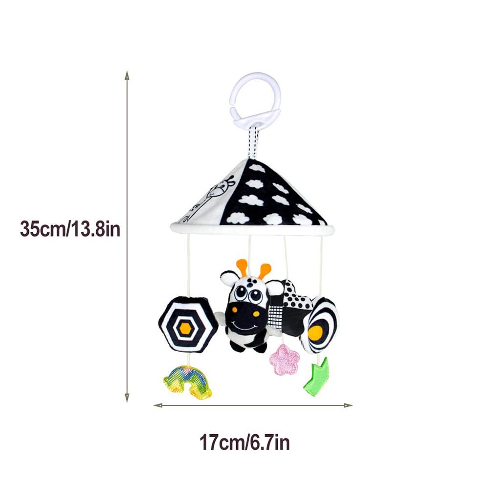 Schwarz-Weiß Hochkontrast Babyspielzeug Autositzspielzeug für Neugeborene Hängendes Kinderwagen-Spielzeug für 0 12 Monate Säugling Rasselspielzeug