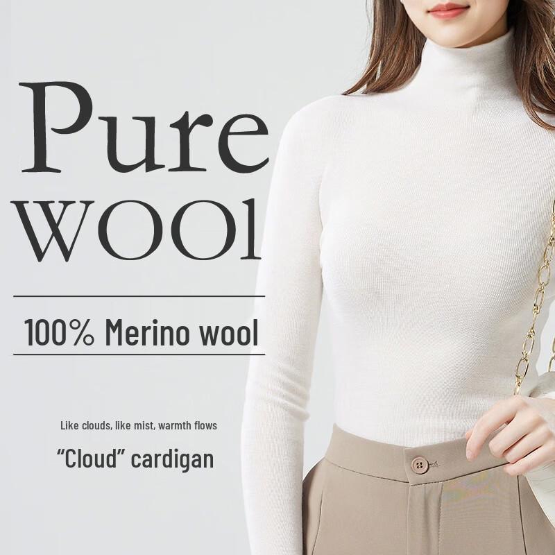 Women's 100% Wool Turtleneck Pullover Sweater