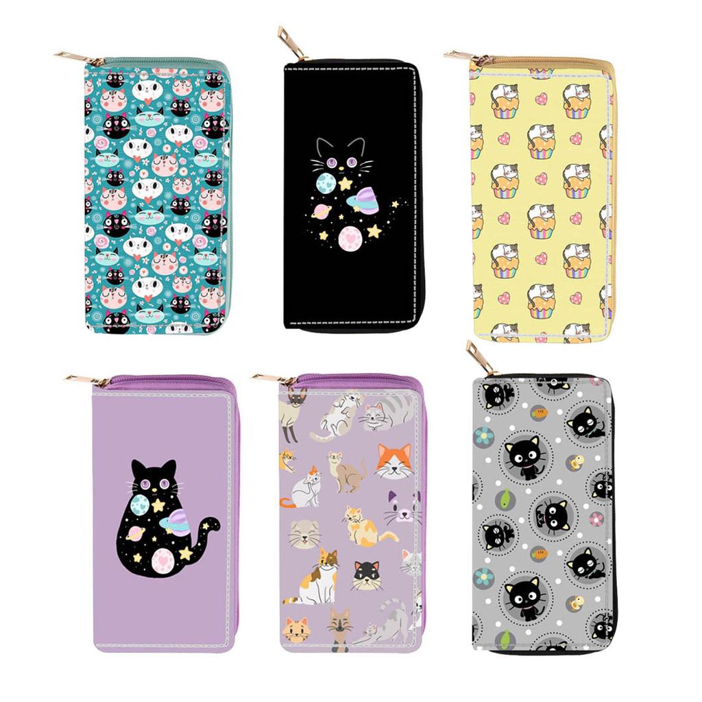 Kitten long zipper wallet cat wallet card bag