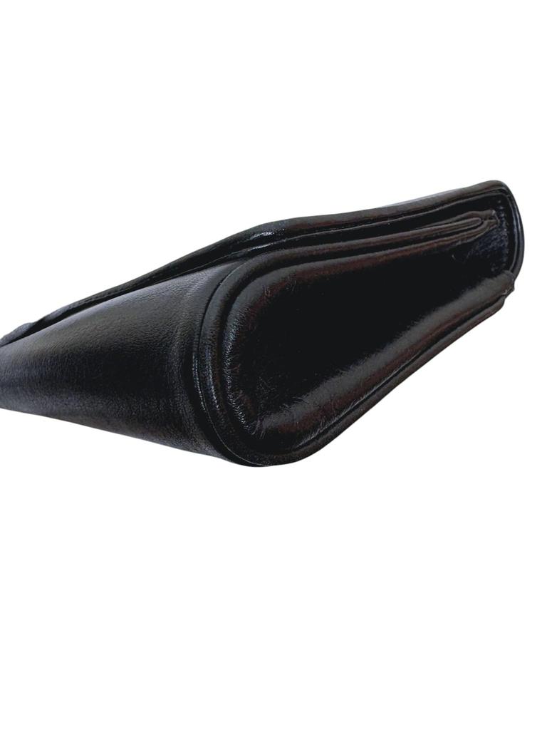 Used CELINE Triomphe Leather Shoulder Bag Black 2-Way Ladies