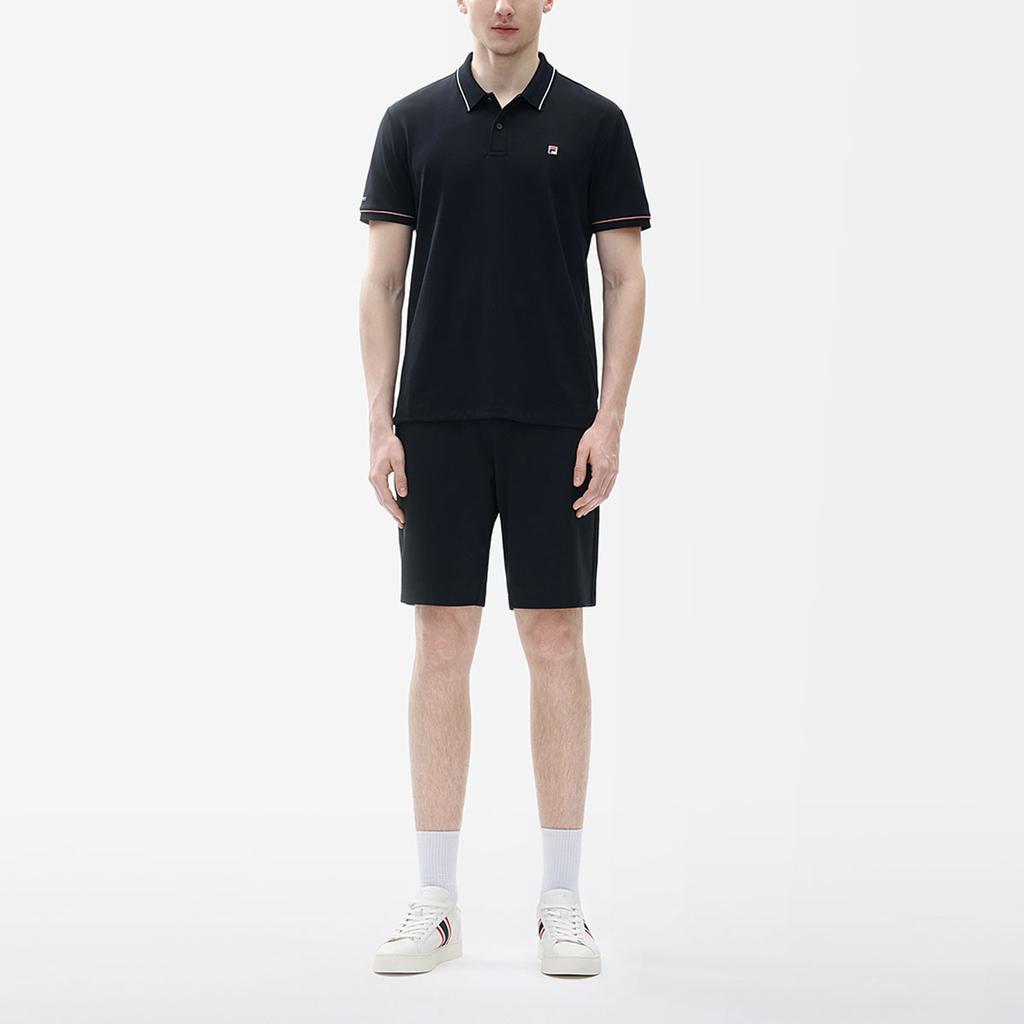 Fila Logo Printed Knit Casual Short Sleeve Polo Shirt Men Polo Shirts Legendary-Blue F11M321121ANV