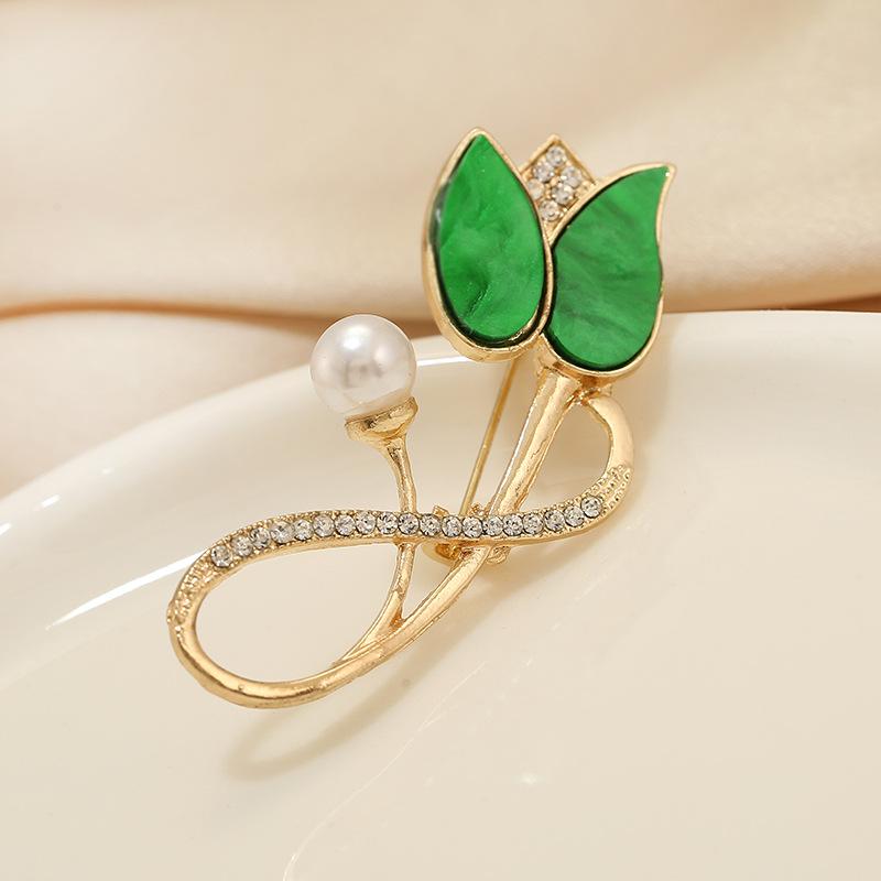 Высококачественная новая брошь женская булавка-брошь тюльпан изысканный цветок роскошный темперамент костюм пальто женщины