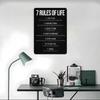 7 Rules of Life Poster Customized Wall Art Vintage Metal Signs Retro Tin Plaque for Man Cave Home and Decoration Gaming House