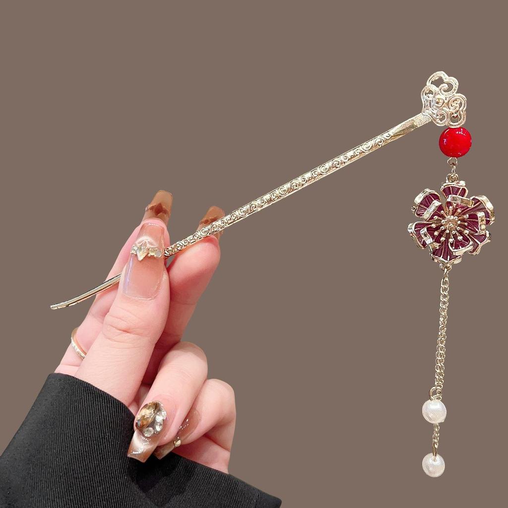 Ancient Hanfu Style Pearl Tassel Lily of the Valley Hairpin for Women