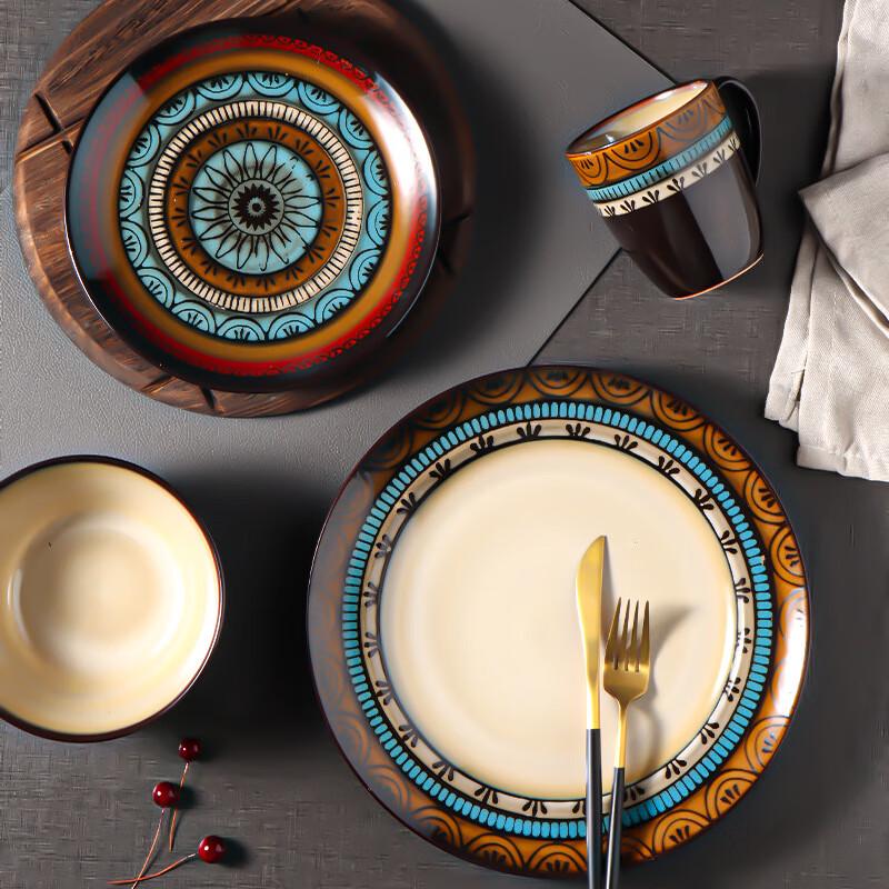 Zhi Shi Retro Baroque Underglaze Ceramic Noodle Bowl