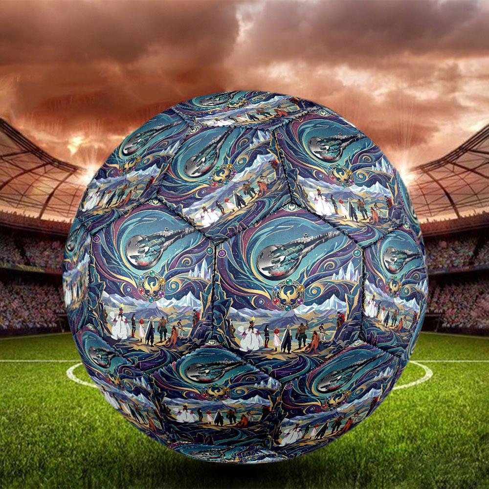 Final Fantasy Print Size 5 Soccer Ball, Standard Match Football for Sports Game and Team Practice, Ideal Gift for Soccer Fans