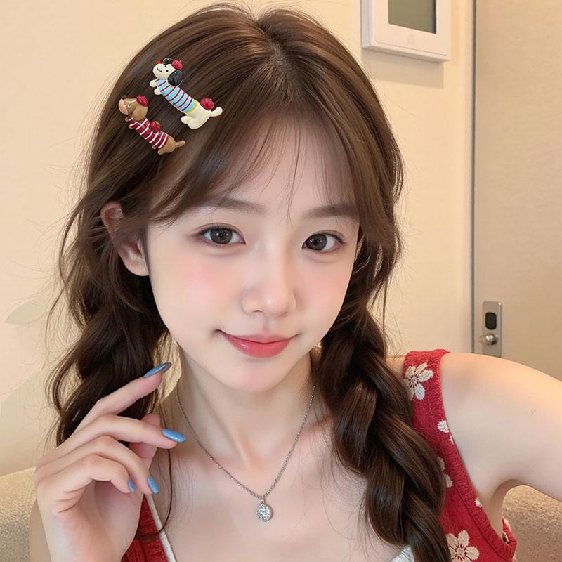Cute Puppy Dog Duckbill Clip Hairpins New Trendy Ins Side Bang Hair Clip Barrettes For Girls Hair Accessories Cartoon Headwear
