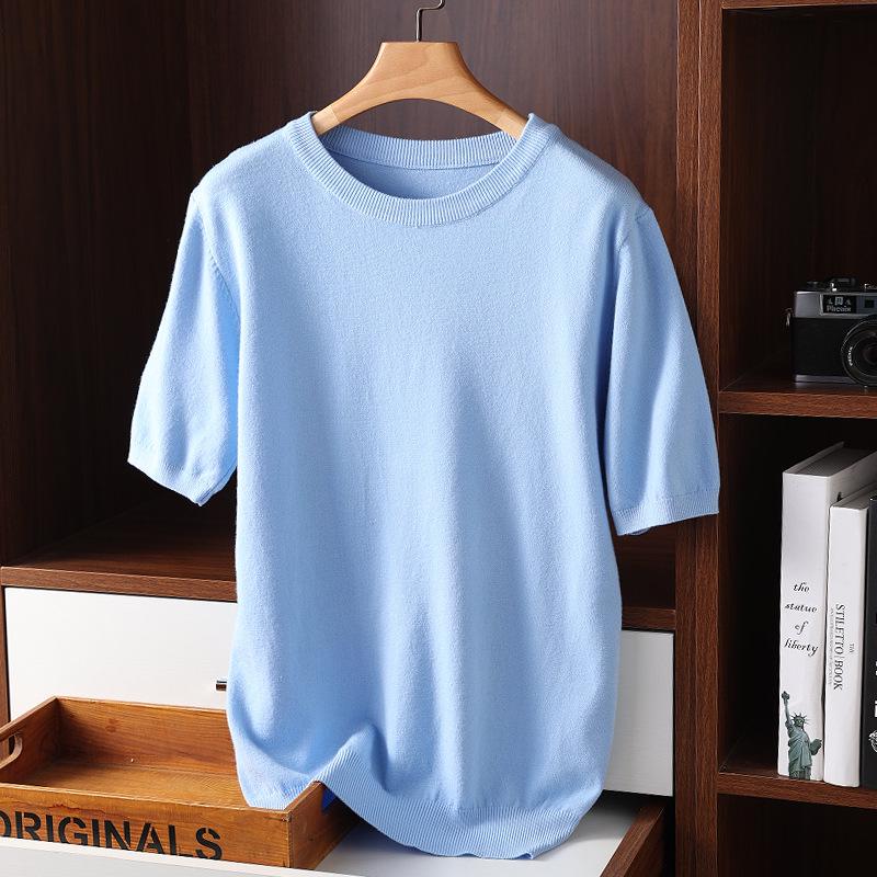 Men's Plus Size Loose Knit Short-Sleeve Pullover Top