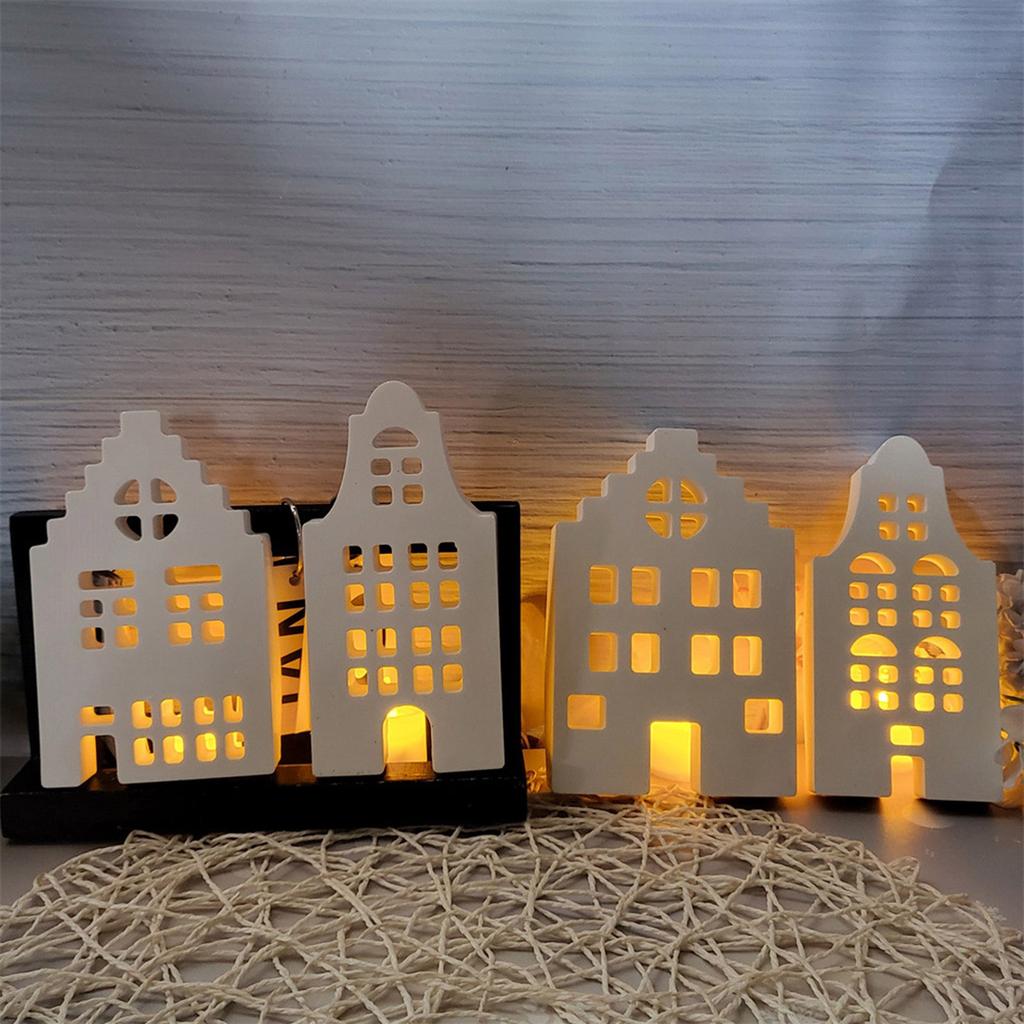 4 Stück Dekorative Hausform Silikonformen Resin Bastelwerkzeug Silikon Ornamentformen Silikon Textur zum Basteln