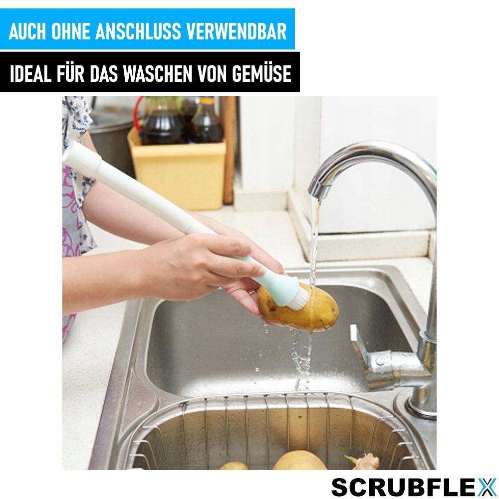 SCRUBFLEX Faucet Extension with Brush Efficient Cleaning Attachment