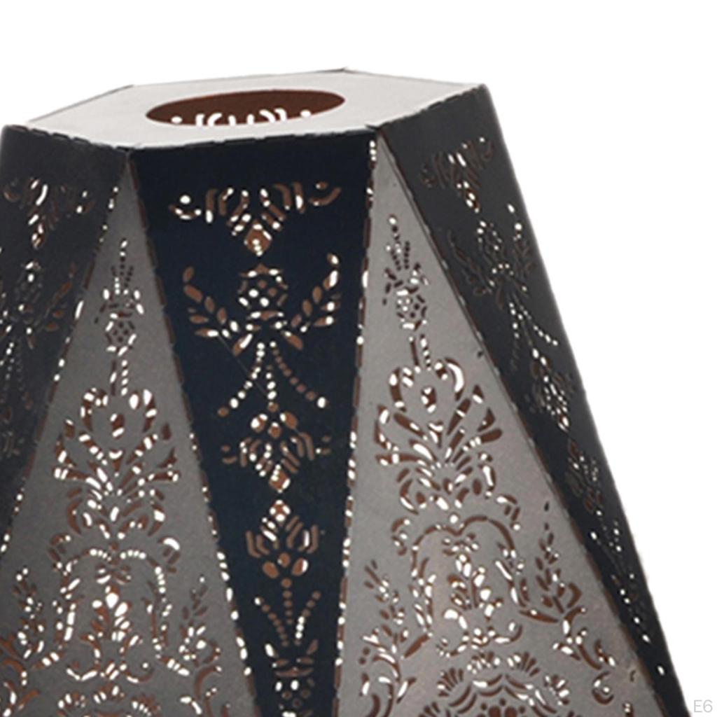 Decorative Pendant Lamp Shade, Iron Lampshade Carving Metal Cage Shade Cover Pastoral Style for