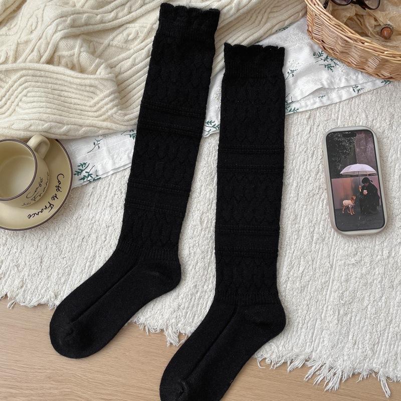 Wool Ankle Socks - Children's Retro Lace-up Long Tube Socks for Winter Warmth, Paired with Boots. Long Socks for Boots.