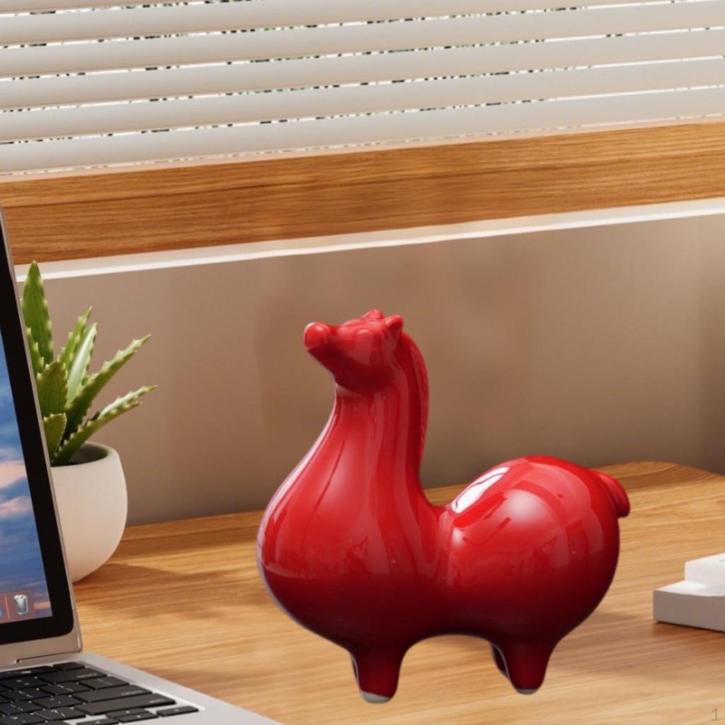 Figurine Ceramic Horse Statue Modern Collectible Chinese Year Decoration Sculpture for Bedroom
