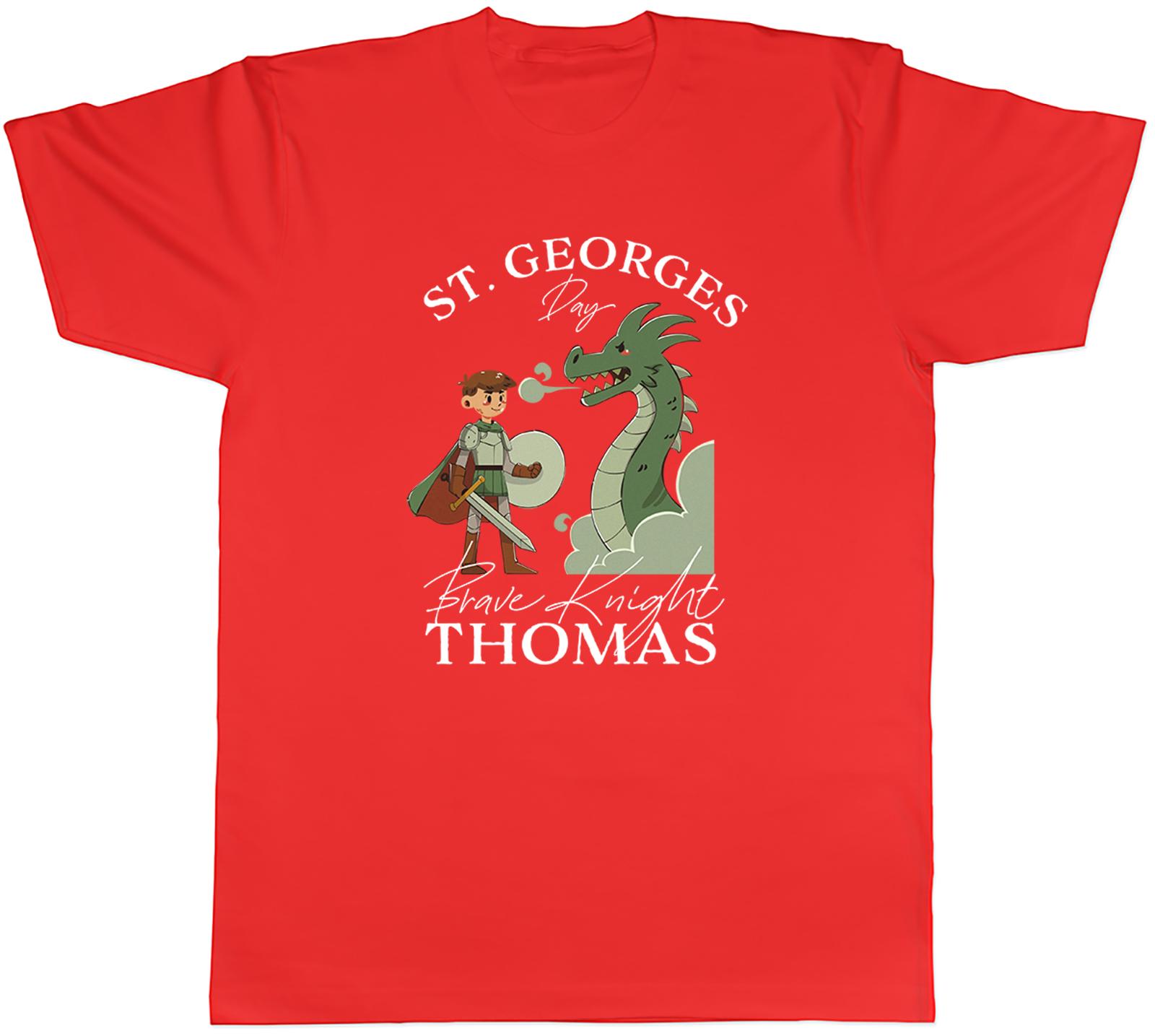 Personalised St Georges Day Brave Knight Unisexs TShirt Tee Gift Top S