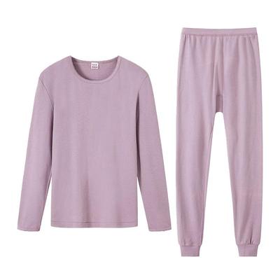 Ersong Women's 100% Cotton Thermal Underwear Set, Round Neck, Anti-bacterial & Anti-mite