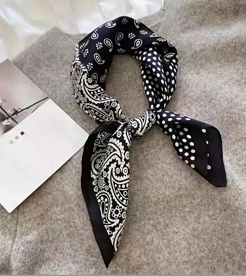 High-End Retro Korean-Style Silk Square Scarf: Versatile Fashion Accessory for Women