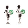 Amazon Popular Juice Cup Creative Accessories European and American Cocktail Glass Bottle Shape Jewelry Girl Earrings Earrings