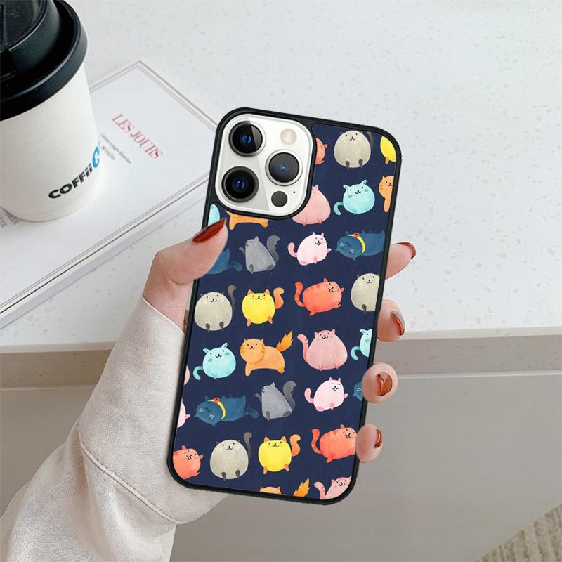 Funny Cartoon Cat Phone Case For iPhone 17 Air 16 Pro Max 15 14 Plus 12 13 Shell Cover Coque