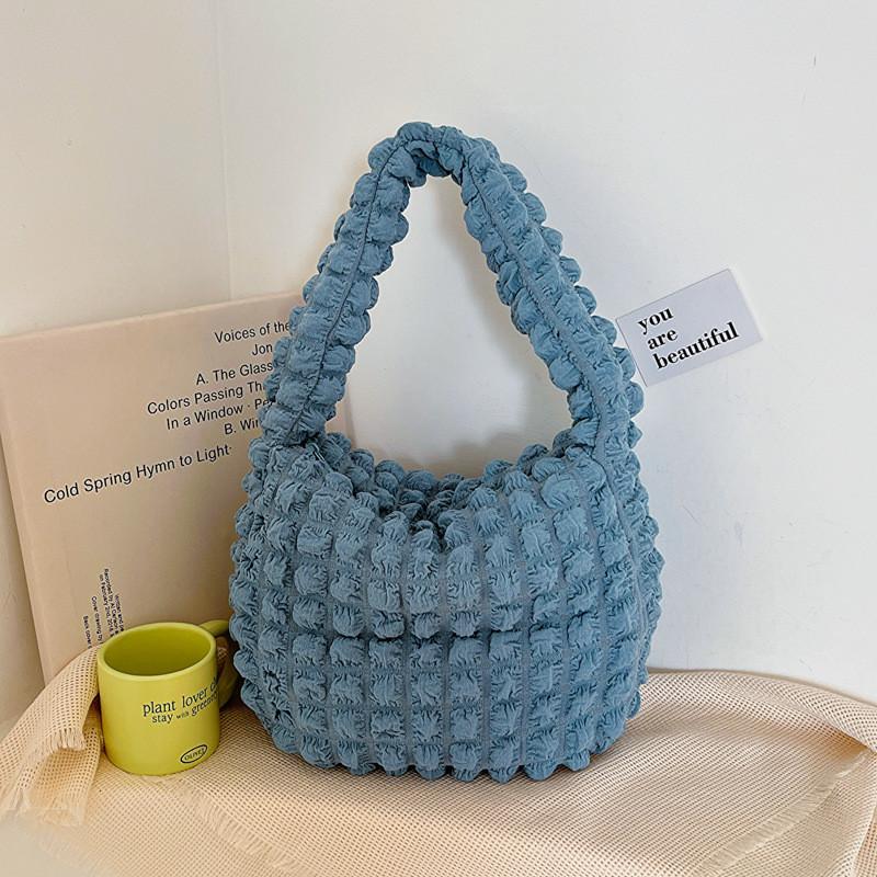 Trendy Women's Pleated Tote Bag For Everyday Use Available In Black Yellow Blue Pink