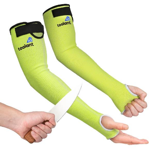 OriStout Cut Resistant Gardening Sleeves with Tumb Hole, Protective Arm Sleeves for Yard Work, Kitchen, Arm Guards for Biting, Pet Grooming,