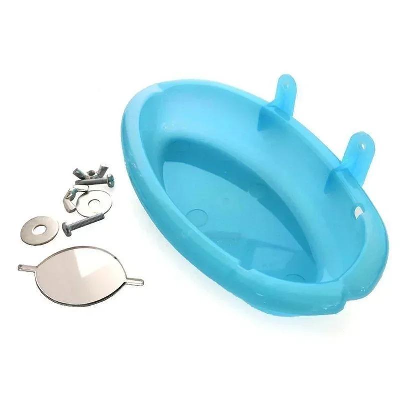 Bird Water Bath Tub for Pet Cage Hanging Bowl Parrot Parakeet Bird Bath with Mirror Birdbath