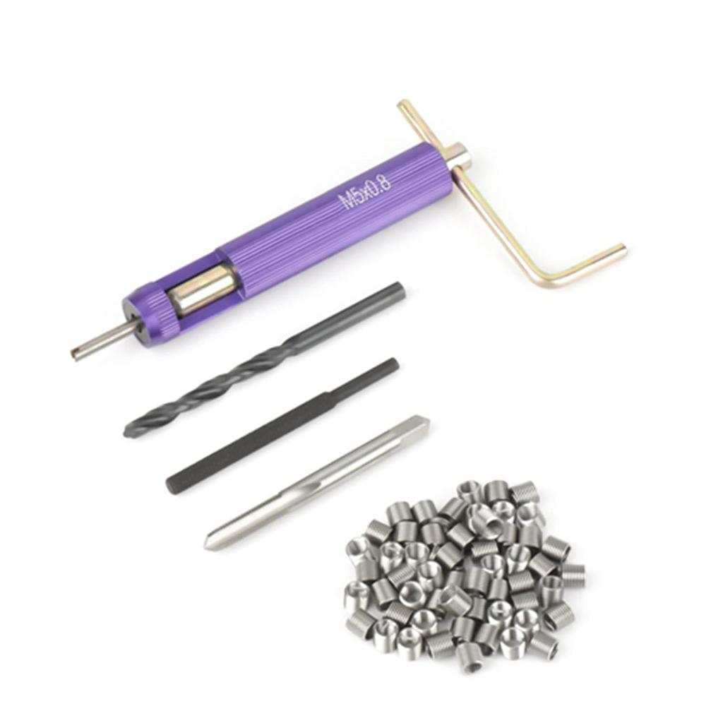 10-32 helicoil kit, Stainless Steel HELICAL Screw Thread Inserts M5 x 2D for Improved Connection Strength and WEAR 50PCS
