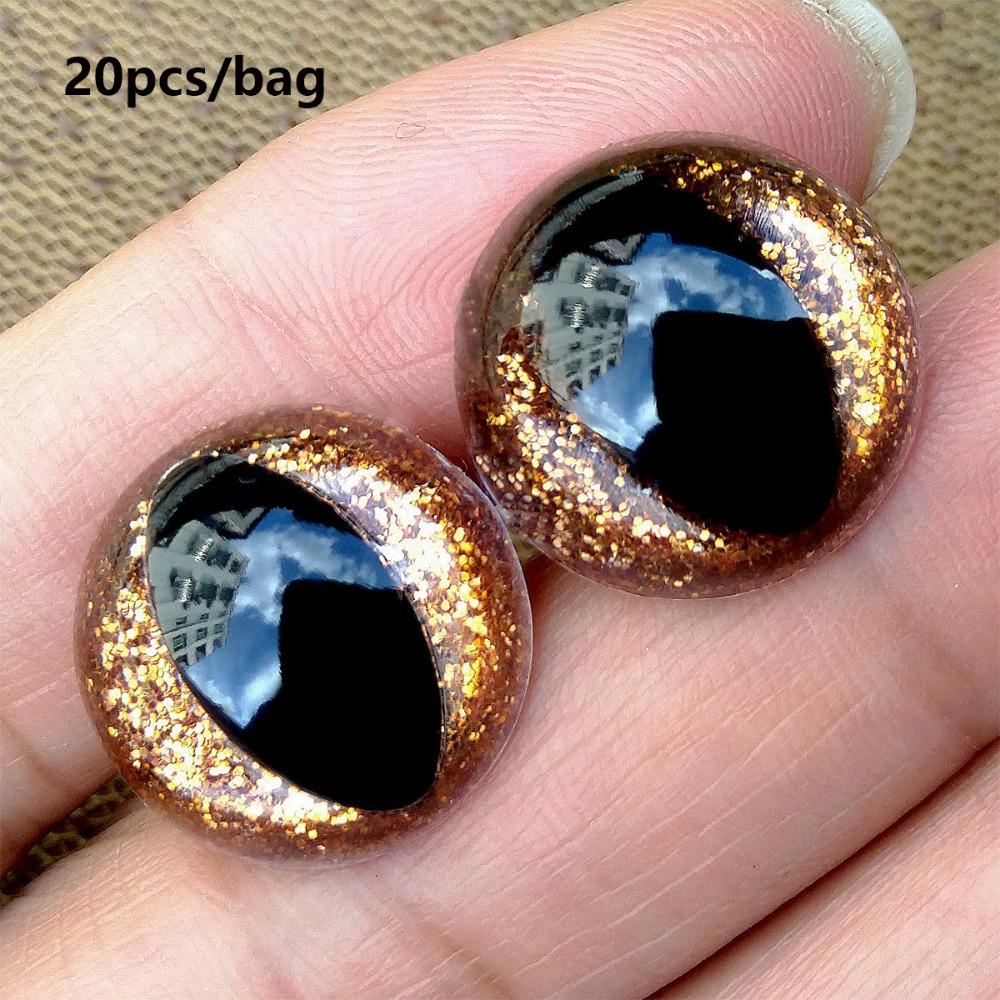 20pcs/set with Golden Onion Gasket Safety Glitter Eyes Crafts Puppet Colored Eyes Accessories