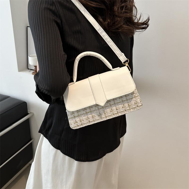 Chic Urban Minimalist Women's Small Square Handbag Woven Design For Everyday Use