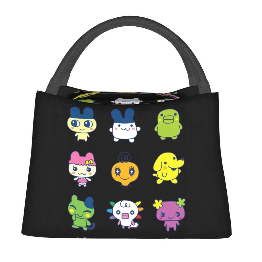 Tamagotchi Set Large Insulated Lunch Bag for Women Kids Portable Food Boxes Thermal Lunch Box Tote