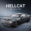 1/24 Scale Dodge Challenger Hellcat Redeye Alloy Car Model Sound and Light Children Toy Birthday Gift Miniature Voiture
