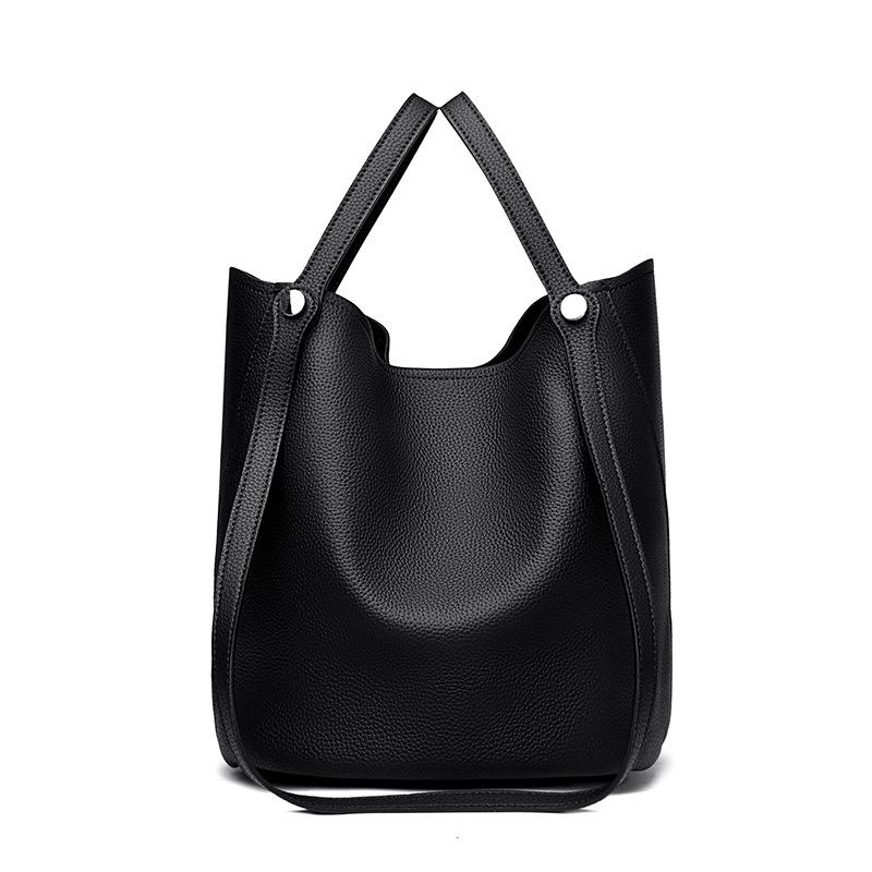 Genuine Leather Women's Bag Large Capacity Bucket Bag Tote Bag Single-shoulder Crossbody Bag High-end Handbag