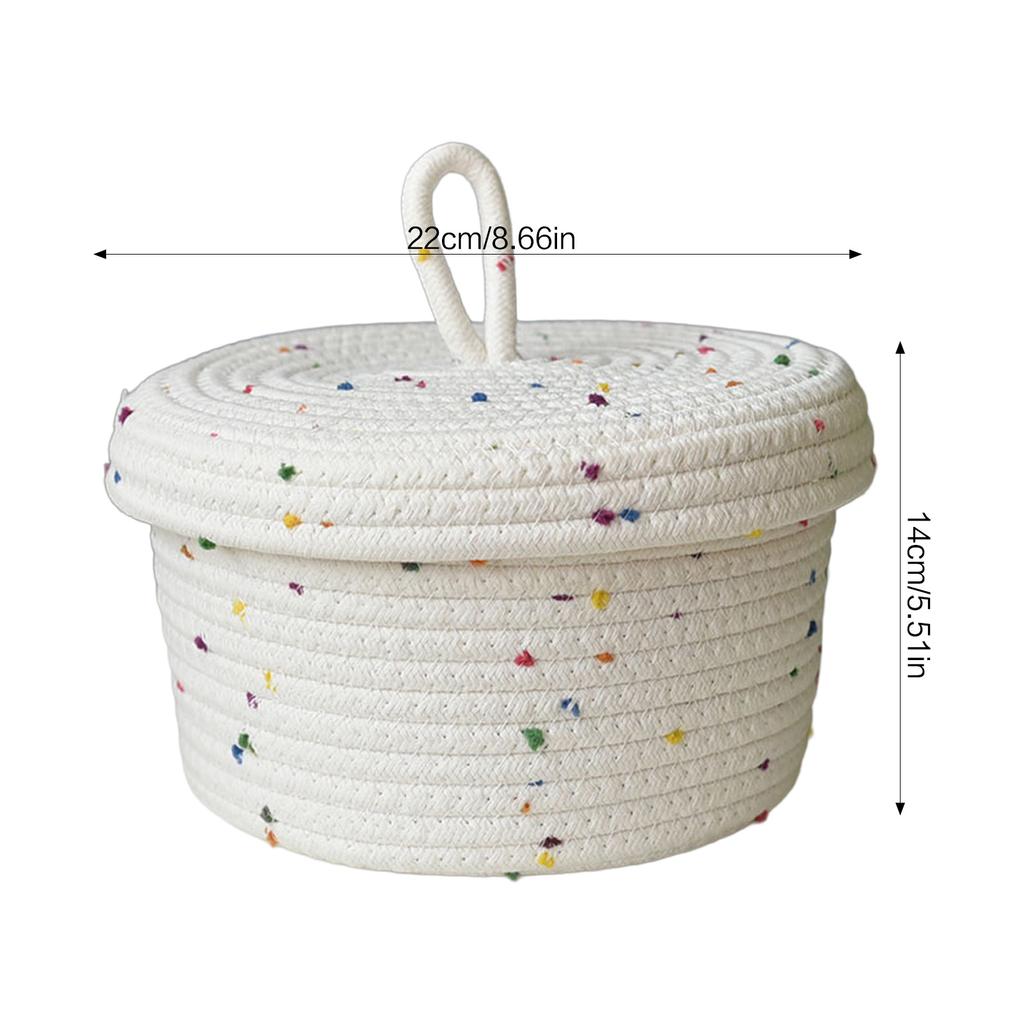 Cotton Rope Storage Basket Organizer Box for Makeup Snacks Desktop Multifunctional Stackable Handwoven Home Decor