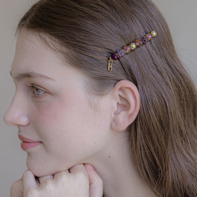 

Jean Paul Clarisse Pine Cone Bead Hairpin LFSL0297 brown