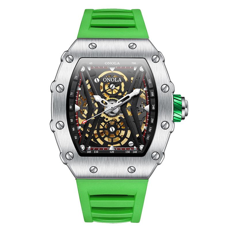 Fashionable Sports Fully Automatic Mechanical Watch Men's Silicone Band Waterproof Watch