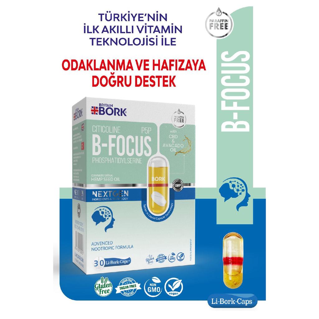 B-focus 30 Liquid Capsule Concentration And Attention Deficiency Supporting Vitamin