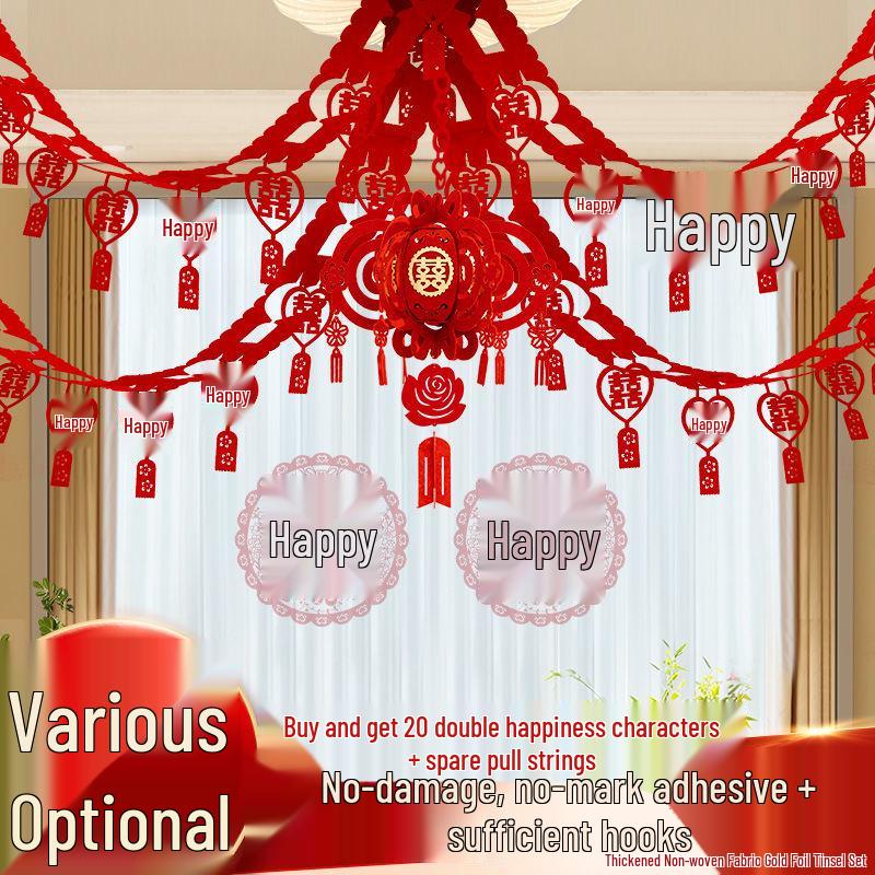 Complete Wedding Decoration Set: Bride's Room, Groom's New Home & Living Room Ceiling
