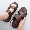 Herren Sommer Neu Herren Sandalen Herren Leder Strandschuhe Lässige Herrenschuhe Mode Pantoletten Streifen Sandalen Gummi Herrenschuhe