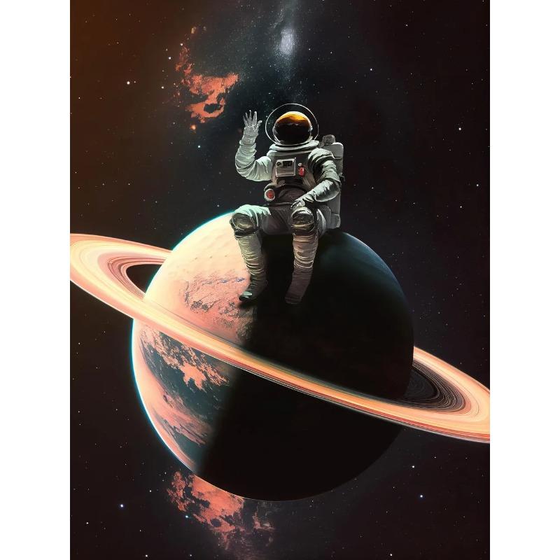 My Space Date Mural My Space Surfing Day Canvas Posters Prints Astronaut's Space Journey Canvas Painting for Home Room Decor