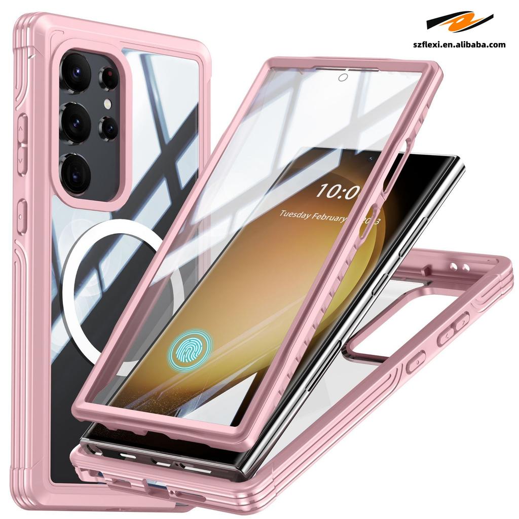 Per Samsung Galaxy S25 Ultra Plus S23 Protezione Magnetica Completa a 360 Gradi Custodia Impermeabile per Esterno con Ricarica Wireless per Galaxy S24 Ultra
