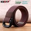 Men's Canvas & Leather Double Ring Stretch Belt