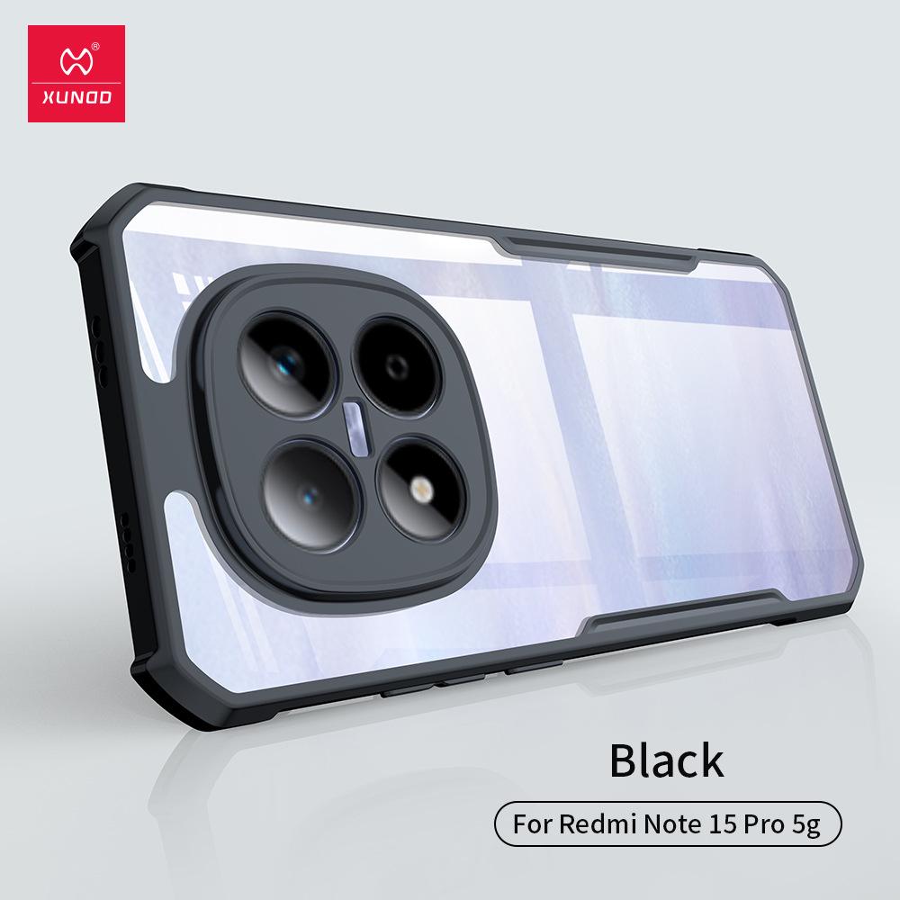 

XunDi Redmi Note 15/15 Pro+ Тонкий противоударный защитный чехол Redmi Note 15 Pro+ прохладный черный