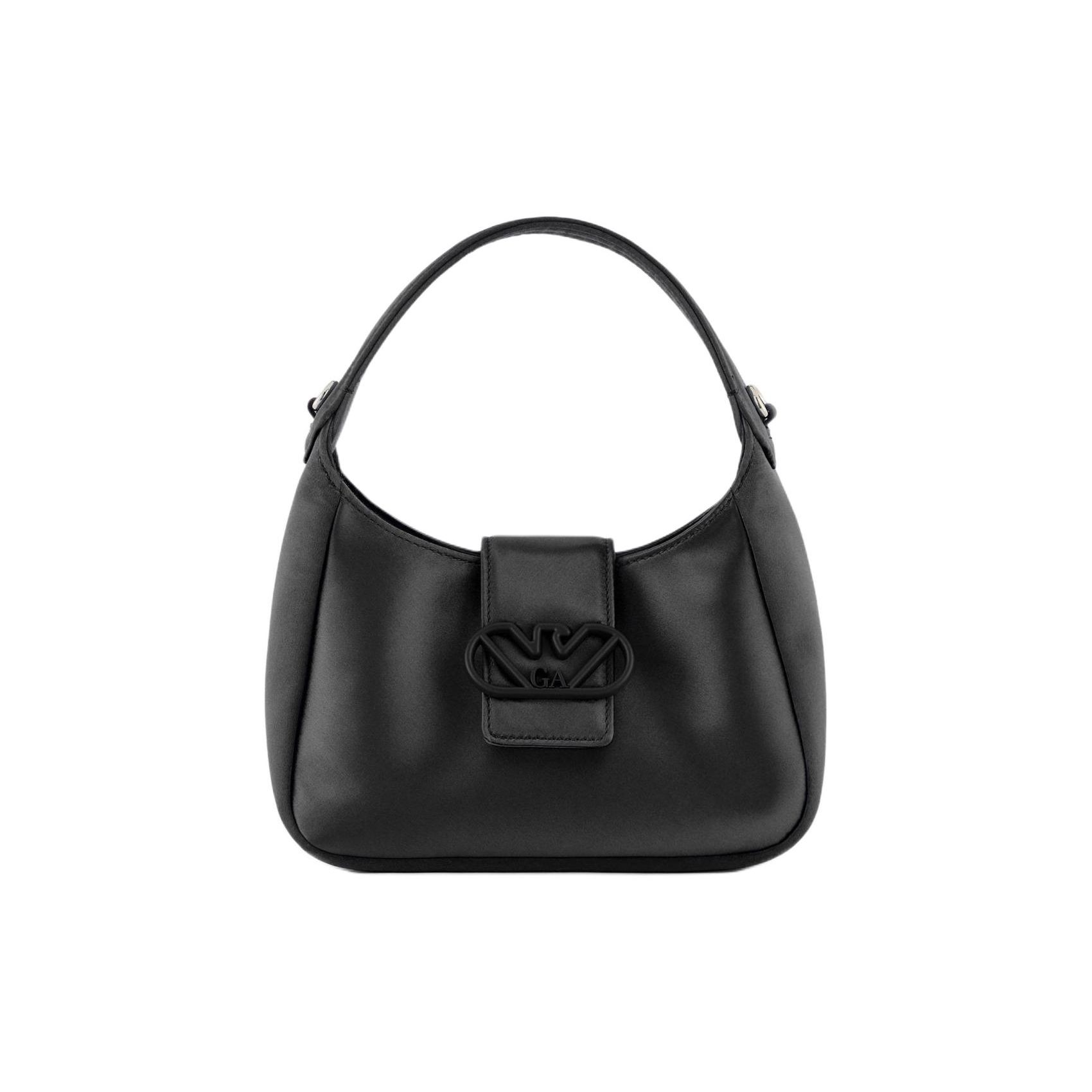 Emporio Armani Metal Eagle Buckle Detachable Shoulder Strap Polyester Wander Bag Women Shoulder Bag Black Y3E235-YWR2V-180001 Basic Set (Bag+Dust Bag)